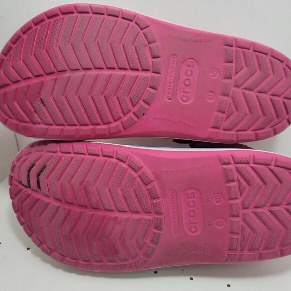 𝅺CROCS Unisex Round Toe Slip On Comfort Slingback Pink Clog Shoes Size M8 W10 - Picture 8 of 8